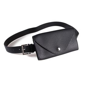 Litchi Pattern Mobile Phone Waist Bag Belt Type (Color: Black)