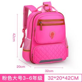 New children's schoolbag Korean version of primary school schoolbag 1-3-4-6 grade male and female double shoulder bag custom knapsack (Option: Pink-big)