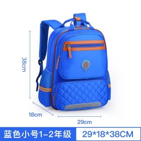 New children's schoolbag Korean version of primary school schoolbag 1-3-4-6 grade male and female double shoulder bag custom knapsack (Option: Blue-Small)