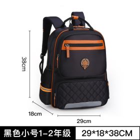 New children's schoolbag Korean version of primary school schoolbag 1-3-4-6 grade male and female double shoulder bag custom knapsack (Option: Black- small)