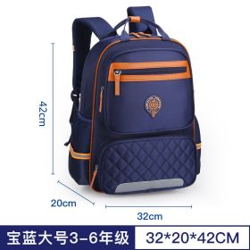 New children's schoolbag Korean version of primary school schoolbag 1-3-4-6 grade male and female double shoulder bag custom knapsack (Option: Deepblue-big)