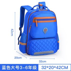 New children's schoolbag Korean version of primary school schoolbag 1-3-4-6 grade male and female double shoulder bag custom knapsack (Option: Blue-Big)