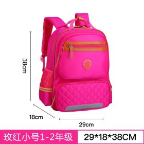 New children's schoolbag Korean version of primary school schoolbag 1-3-4-6 grade male and female double shoulder bag custom knapsack (Option: Mei red- small)