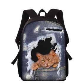 Cowboy hollowed-out pet cat children's schoolbags (Option: CC3660Z87)