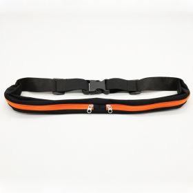 Sports Waist Bag With Double Pocket Slim Zip Running Phone Belt Bags (Option: Orange-3.8WidthOrdinaryZipper)