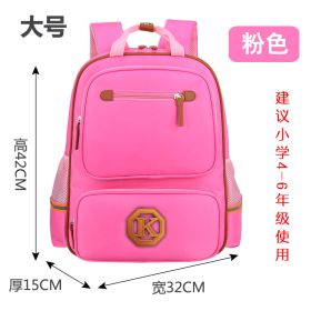 Children's schoolbags, schoolchildren, boys and girls, 1-3-4-6 grade English wind reducing children's backpacker (Option: Pink-large)