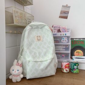 Japanese Backpack Junior High School Students Simple (Option: Light Green-Pendant Included)