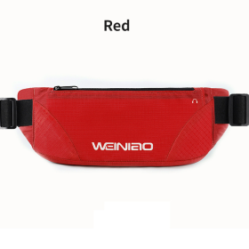 Men's Check Waterproof Ultra-thin Sports Waist Bag (Color: Red)