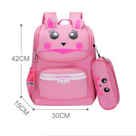 Children's Backpack For Relieving The Burden And Protecting The Spine (Option: Large Pink B)