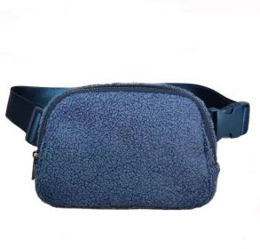 Plus Velvet Fanny Pack Sports Chest Crossbody Bag Outdoor Men's And Women's (Option: Sea blue)