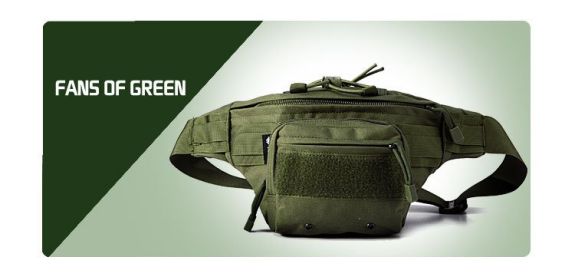 Outdoor Camouflage Waterproof Wear-resistant Portable Sports Waist Bag (Option: Military green)