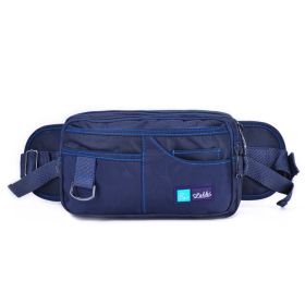 Men's Multifunctional Large Outdoor Waterproof Waist Bag (Color: Dark Blue)