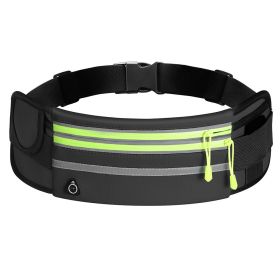 Double Zippers Waist Bags Waterproof Sports Running Fanny Pack (Option: Black-7.5)