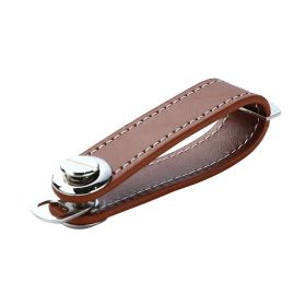 Leather Keychain Creative Leather Keychain Artifact Small Pendant Car Storage Keychain (Color: Brown)