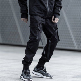 Casual Paratrooper Leggings Cargo Pants Male (Option: Black-S)