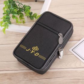 Enlarged Canvas Mobile Phone Bag Zipper Waterproof (Option: Vertical black1)