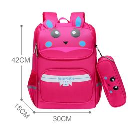 Children's Backpack For Relieving The Burden And Protecting The Spine (Option: Large Rose Red B)