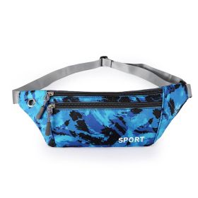 Fashionable Camouflage Print Waterproof Sports Fanny Pack (Option: Hainan Blue)