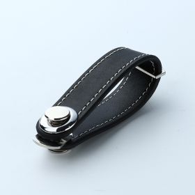 Leather Keychain Creative Leather Keychain Artifact Small Pendant Car Storage Keychain (Color: Black)