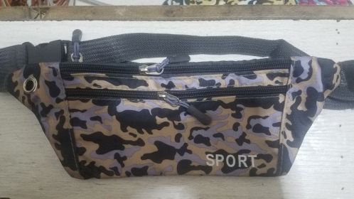 Fashionable Camouflage Print Waterproof Sports Fanny Pack (Option: Small Flower Grey)