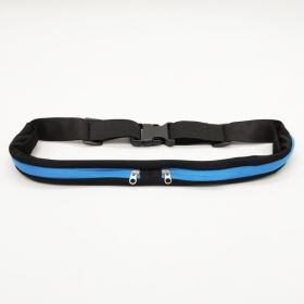 Sports Waist Bag With Double Pocket Slim Zip Running Phone Belt Bags (Option: Blue-3.2WidthOrdinaryZipper)