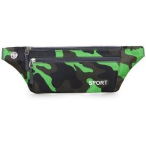 Fashionable Camouflage Print Waterproof Sports Fanny Pack (Option: Big Flower Green)