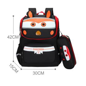 Children's Backpack For Relieving The Burden And Protecting The Spine (Option: Large Black B)