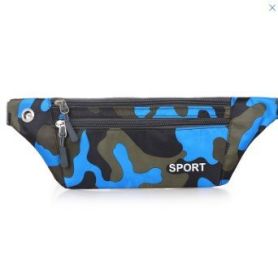 Fashionable Camouflage Print Waterproof Sports Fanny Pack (Option: Big Flower Blue)