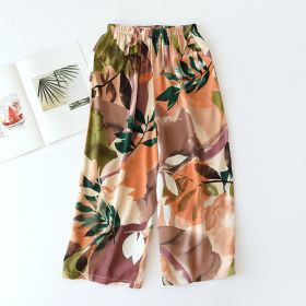 Loose Casual Household Pants For Women (Option: Ink flowers-M)