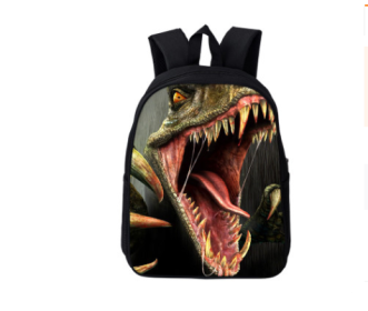 Jurassic dinosaur hot backpack primary and secondary school students wear-resistant burden reduction bag 3D printing a generation of factory direct sa (Option: D)