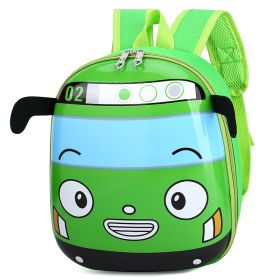 Cartoon cute car School bag (Color: Green)