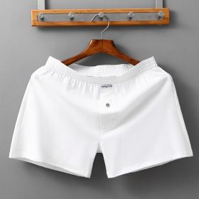 Cotton Men's Boxers Can Be Worn Outside And Breathable (Option: White-M)