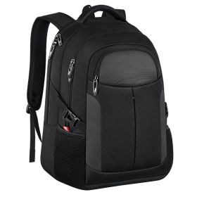 Men's Backpack With Large Capacity (Option: Black-20inches)