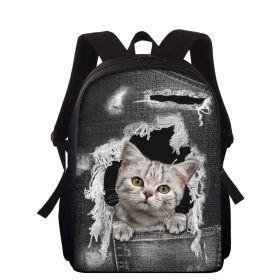 Cowboy hollowed-out pet cat children's schoolbags (Option: CC3662Z87)