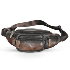 Leather Shoulder Messenger Bag Retro Large Capacity (Option: Dark coffee color)