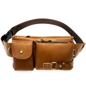 Fashion Men's Leather Shoulder Bag (Color: Brown)