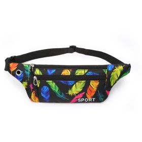 Fashionable Camouflage Print Waterproof Sports Fanny Pack (Option: Feather Black)