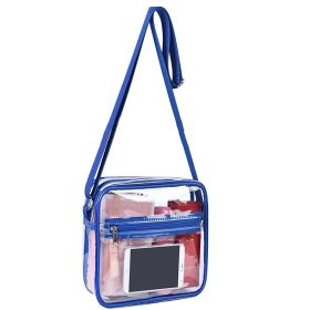 Transparent Crossbody Messenger Bag For Portable Travel (Color: Blue)