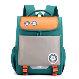 Primary School Students Shoulder Pad Children's Backpack Light Solid Color Primary School Bag (Color: Green)