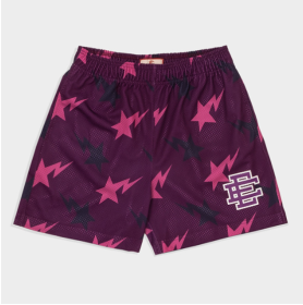 Casual Shorts Fitness Basketball Sports Short-length Pants Beach Pants Bird Eye Fabric (Option: Wine Red-XXL)