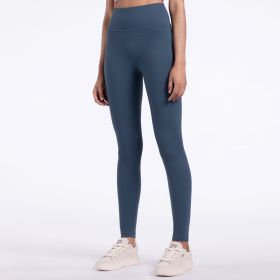 Sports Leggings Nude Feeling Pocket Lulu Yoga Fitness Pants (Option: Code blue-S)