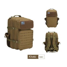 Outdoor Camouflage Tactical Backpack Military Fans' Supplies (Color: Khaki)