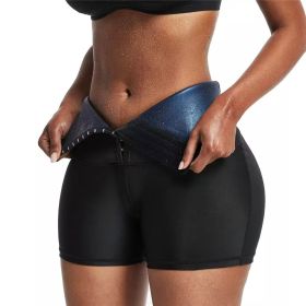 Hip Lifting Body-building Sweat-breaking Clothes Button-up Abdominal Shorts (Option: Blue-S)