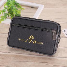 Enlarged Canvas Mobile Phone Bag Zipper Waterproof (Option: Horizontal black1)