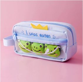 Large Capacity Elementary Students' Pencil Bag (Option: Light Blue Frog)