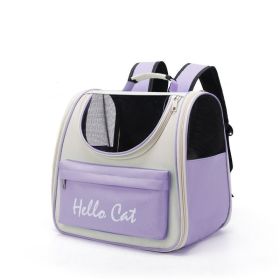 Pet Backpack Portable Foldable Breathable Space Capsule For Cats And Dogs Going Out (Color: Purple)