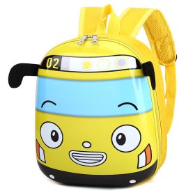 Cartoon cute car School bag (Color: Yellow)