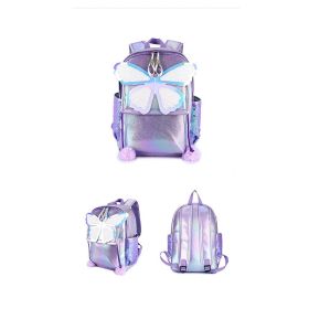 Sequined Butterfly Cute Backpack Female Korean Style Student Schoolbag Female (Color: Purple)