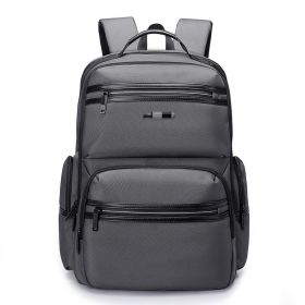 Backpack Men's Business Travel Large Capacity Versatile (Color: Grey)