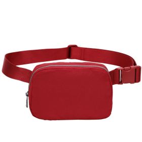 Belt Waist Bag Crossbody Fanny Packs For Women Shoulder Crossbody Chest Bag (Color: Red)